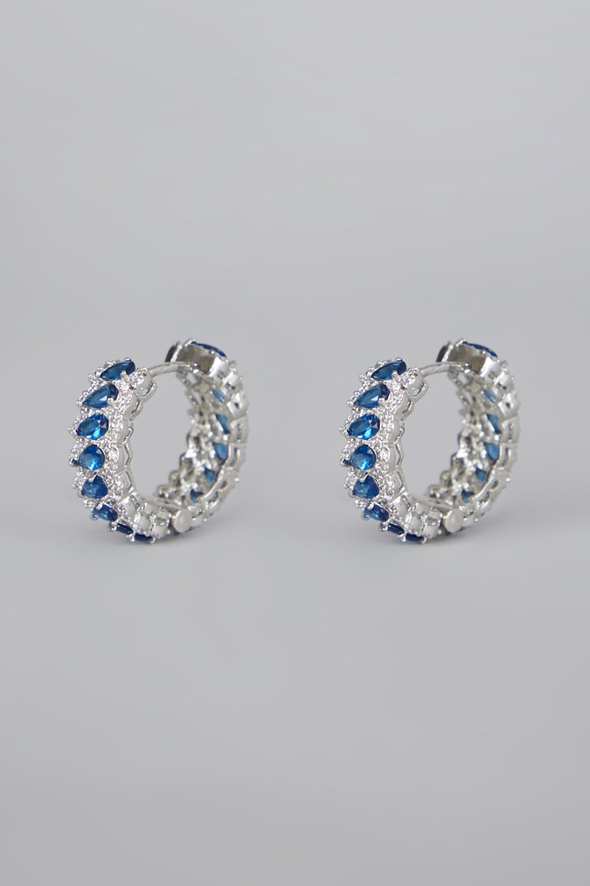 White Finish Sapphire Earrings