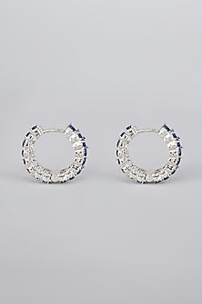 White Finish Sapphire Earrings