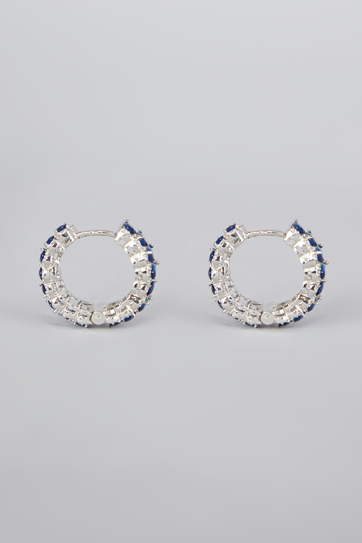 White Finish Sapphire Earrings