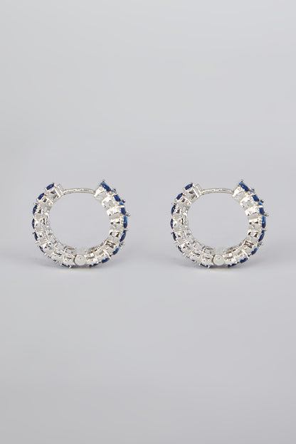 White Finish Sapphire Earrings