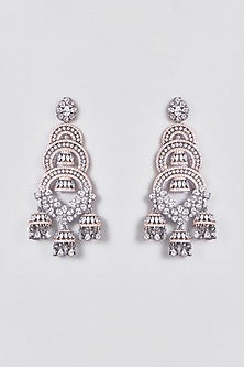 White Finish Zircon Dangler Earrings