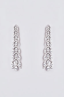 White Finish Zircon Dangler Earrings