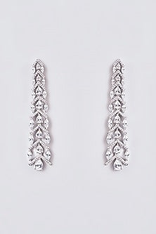 White Finish Zircon Dangler Earrings
