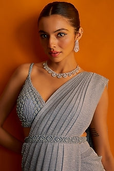 White Finish Zircon Necklace Set