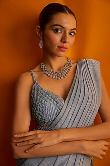 White Finish Zircon Necklace Set