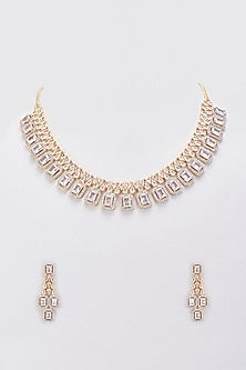 Rose Gold Finish Zircon Necklace Set