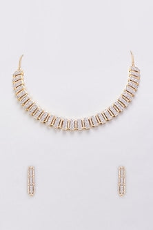 Gold Finish Zircon Necklace Set
