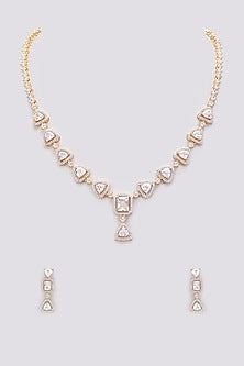 Gold Finish Zircon Necklace Set