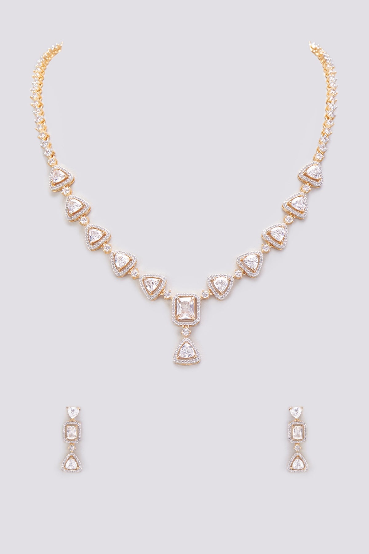 Gold Finish Zircon Necklace Set