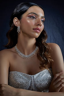 Gold Finish Zircon Necklace Set