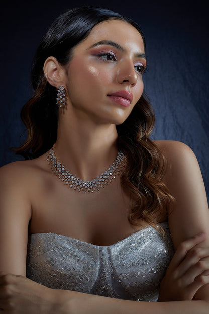 Gold Finish Zircon Necklace Set
