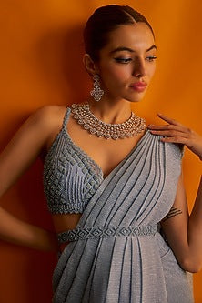 White Finish Zircon Necklace Set