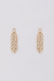 Gold Finish Zircon Dangler Earrings