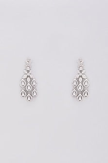 White finish Zircon Dangler Earrings