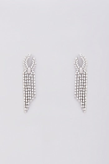 White Finish Zircon Dangler Earrings