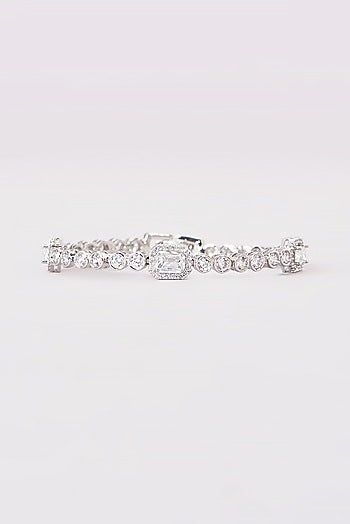 White Finish Zircon Bracelet