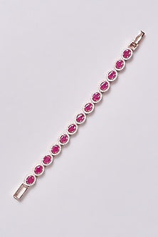 Rose Gold Finish Zircon & Pink Stone Bracelet