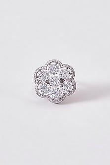 White Finish Zircon Ring