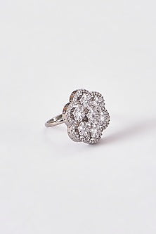 White Finish Zircon Ring