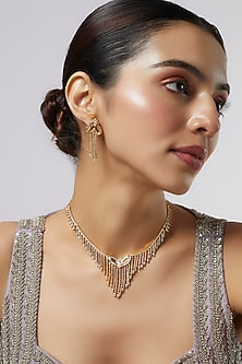 Rose Gold Finish Zircon Necklace Set