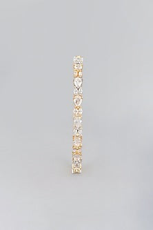 White & Gold Finish Zircon Bangles (Set Of 2)