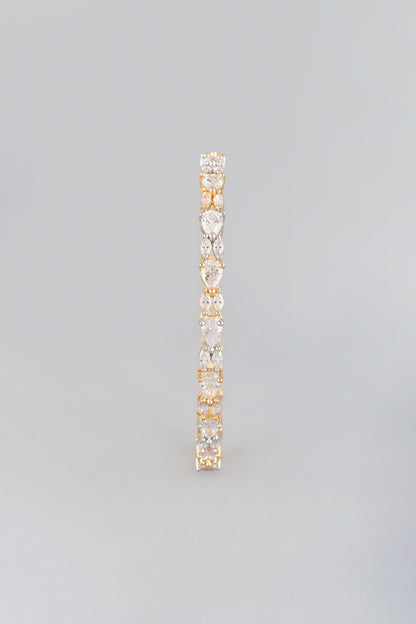 White & Gold Finish Zircon Bangles (Set Of 2)