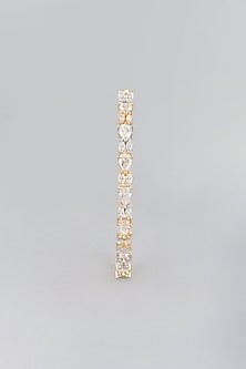 White & Gold Finish Zircon Bangles (Set Of 2)