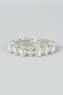 White Finish Zircon Bangle