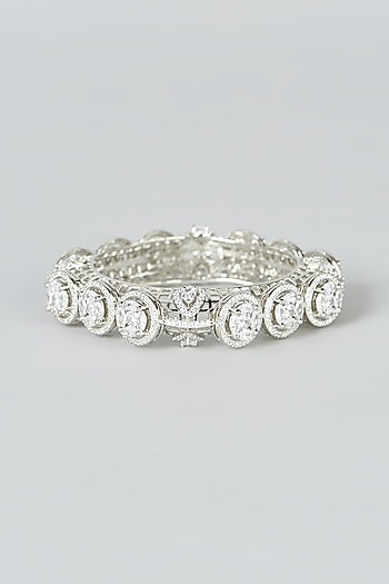 White Finish Zircon Bangle