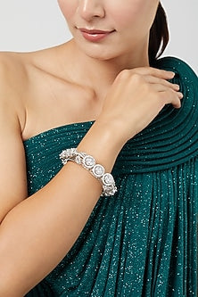 White Finish Zircon Bangle