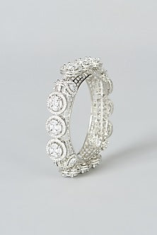 White Finish Zircon Bangle