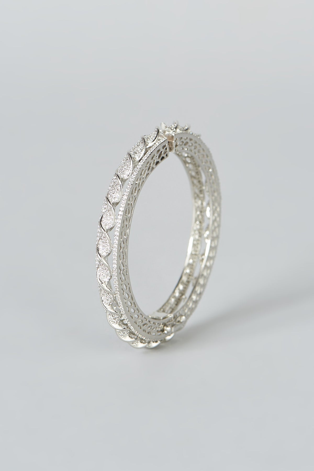 White Finish Zircon Bangle