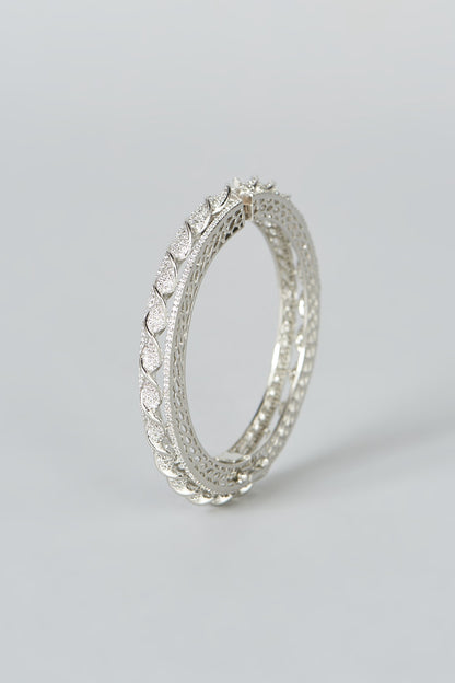 White Finish Zircon Bangle