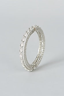 White Finish Zircon Bangle