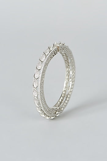White Finish Zircon Bangle