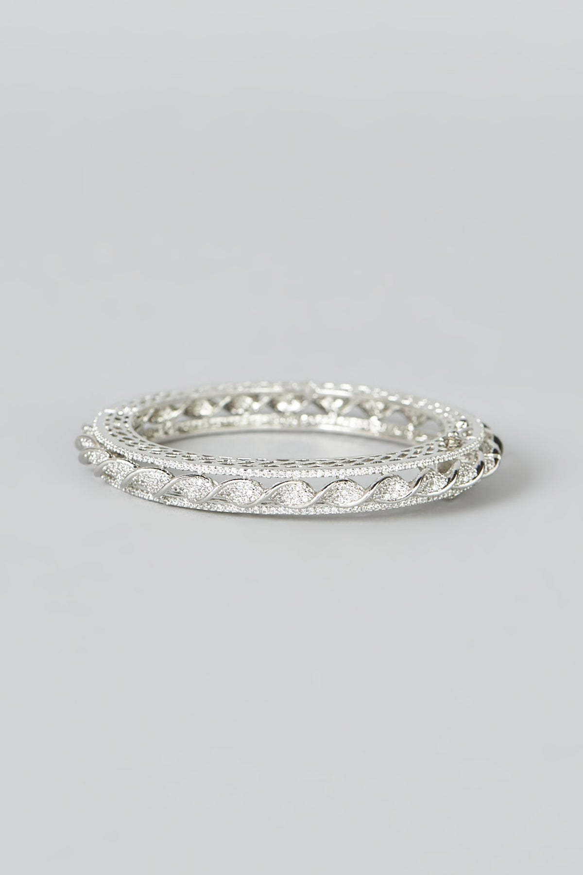 White Finish Zircon Bangle