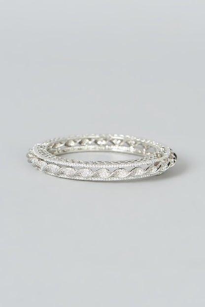 White Finish Zircon Bangle