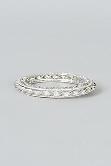 White Finish Zircon Bangle