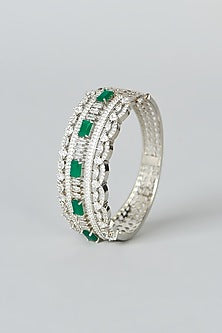White Finish Synthetic Stone Bangle