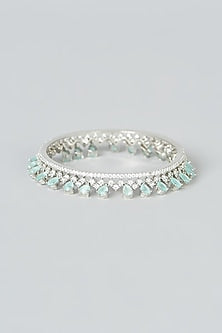 White Finish Zircon Bangle