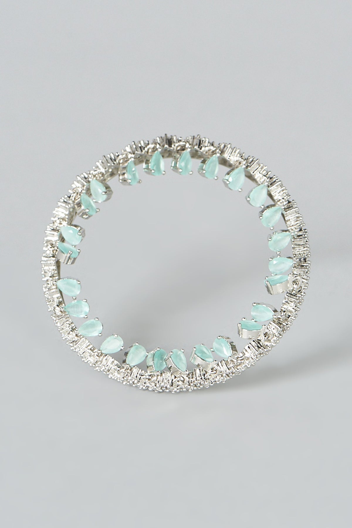 White Finish Zircon Bangle