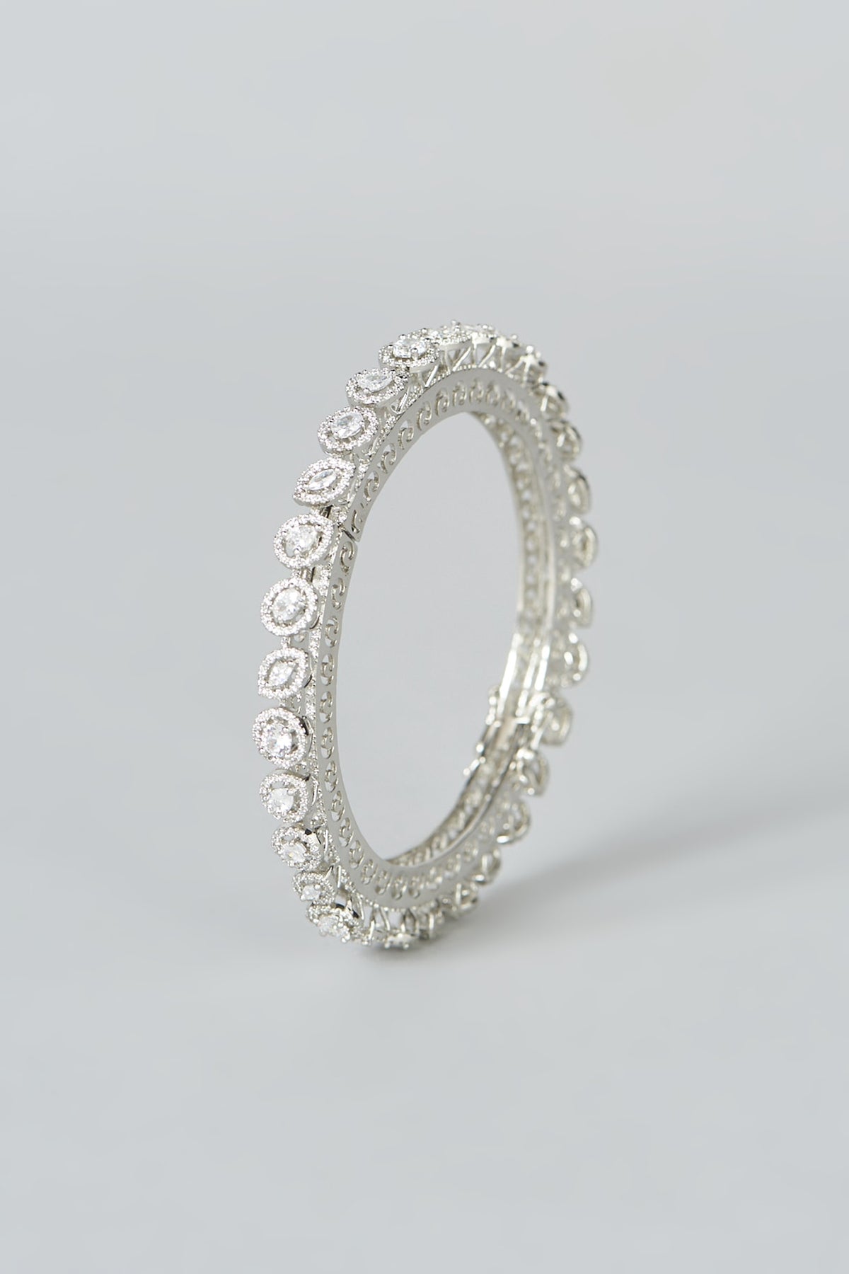 White Finish Zircon Bangle