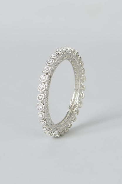 White Finish Zircon Bangle