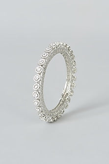 White Finish Zircon Bangle