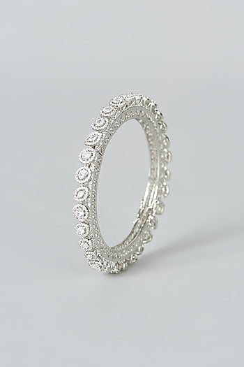 White Finish Zircon Bangle