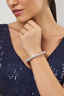 White Finish Zircon Bangle