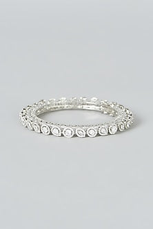White Finish Zircon Bangle