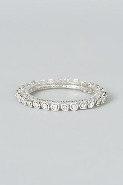 White Finish Zircon Bangle