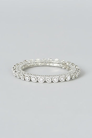 White Finish Zircon Bangle