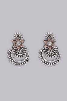 Black Rhodium Finish Zircon Dangler Earrings